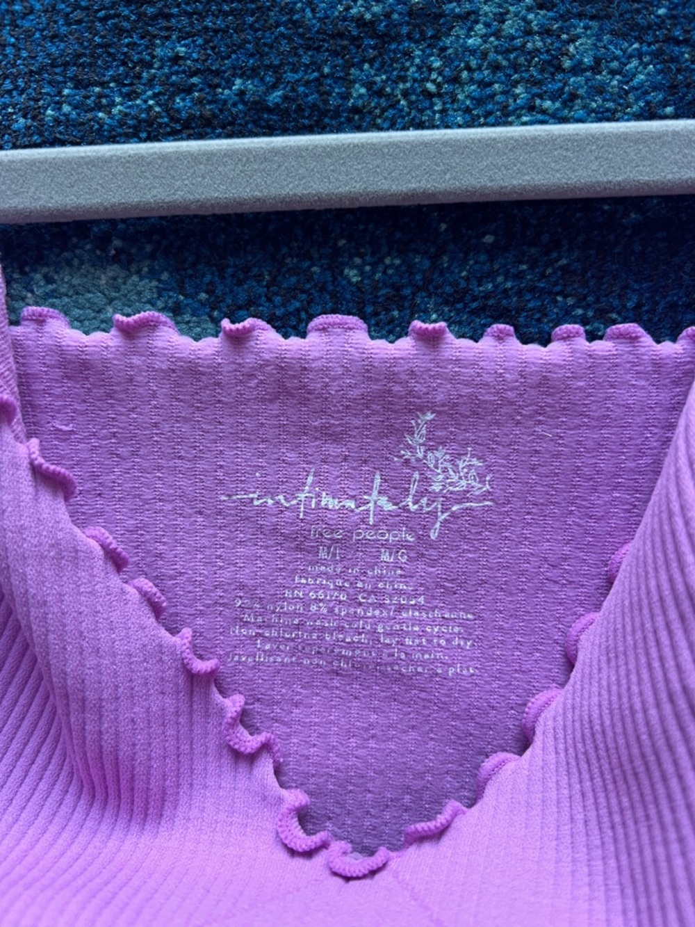 Free People Lavender Ruffle-Edge Ribbed Cami - Picture 2 of 3